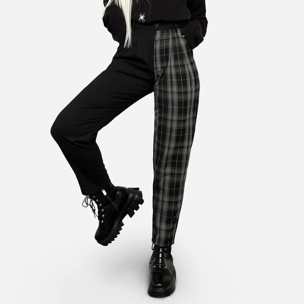Disturbia Checkmate High Waist Tapered Trousers size  us 8